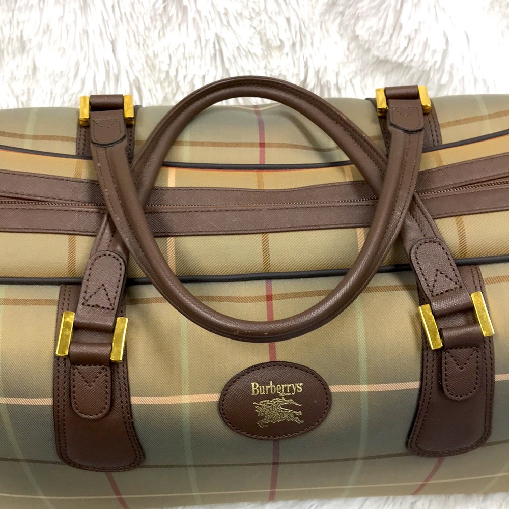 BURBERRY VINTAGE DUFFLE BOSTON BAG BURBERRYS - Picture 6 of 14